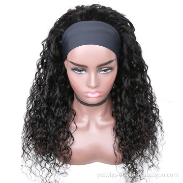 Wholesale Hot Selling Mink Brazilian Cuticle Aligned  Pre Plucked 100% Human Hair Wigs Water Wave Headband Wigs for Black Women